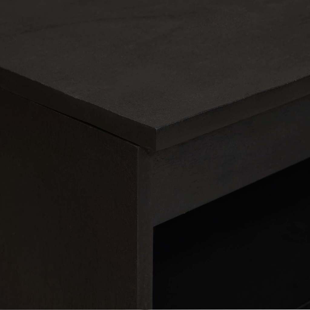 Sideboard med hylla Svart 60 x 33 x 75 cm Massivt mangoträ