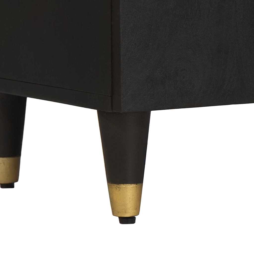 Sideboard med hylla Svart 60 x 33 x 75 cm Massivt mangoträ