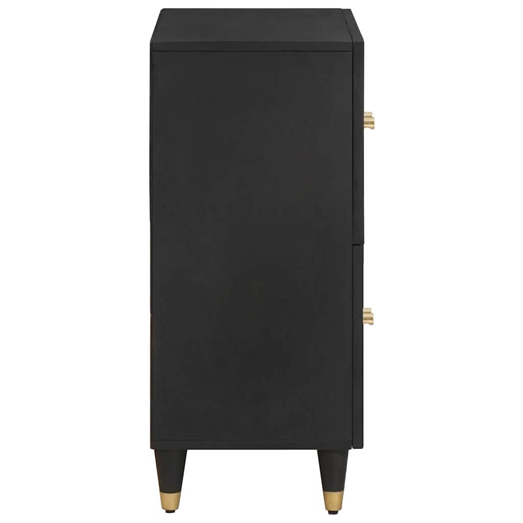 Sideboard med hylla Svart 60 x 33 x 75 cm Massivt mangoträ