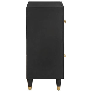 Sideboard med hylla Svart 60 x 33 x 75 cm Massivt mangoträ