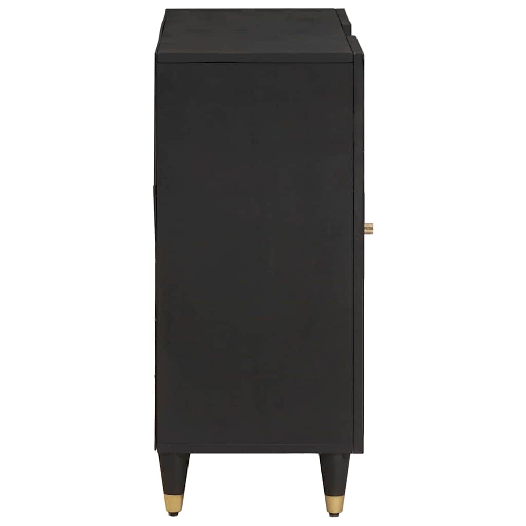 Sideboard med hylla Svart 90 x 33 x 75 cm Massivt mangoträ