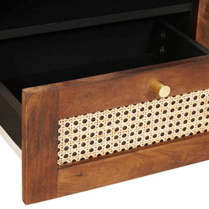 TV-skåp med låda Brun 105 x 33,5 x 46 cm Massivt mangoträ