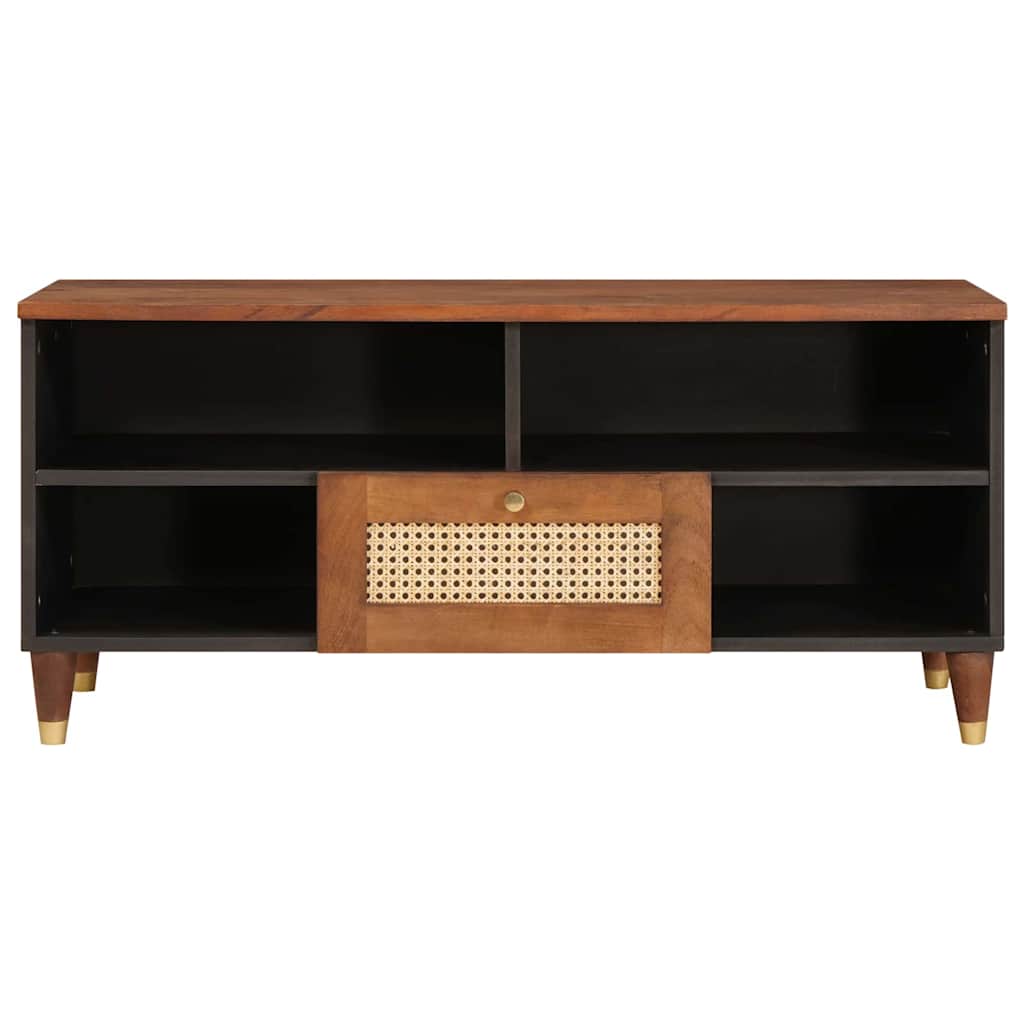 TV-skåp med låda Brun 100 x 33,5 x 46 cm Massivt mangoträ