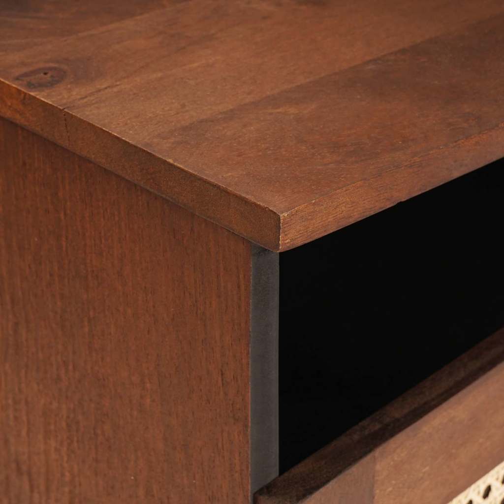 TV-skåp med låda Brun 80 x 33,5 x 46 cm Massivt mangoträ