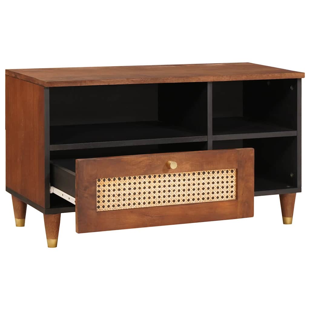 TV-skåp med låda Brun 80 x 33,5 x 46 cm Massivt mangoträ
