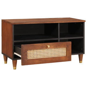 TV-skåp med låda Brun 80 x 33,5 x 46 cm Massivt mangoträ