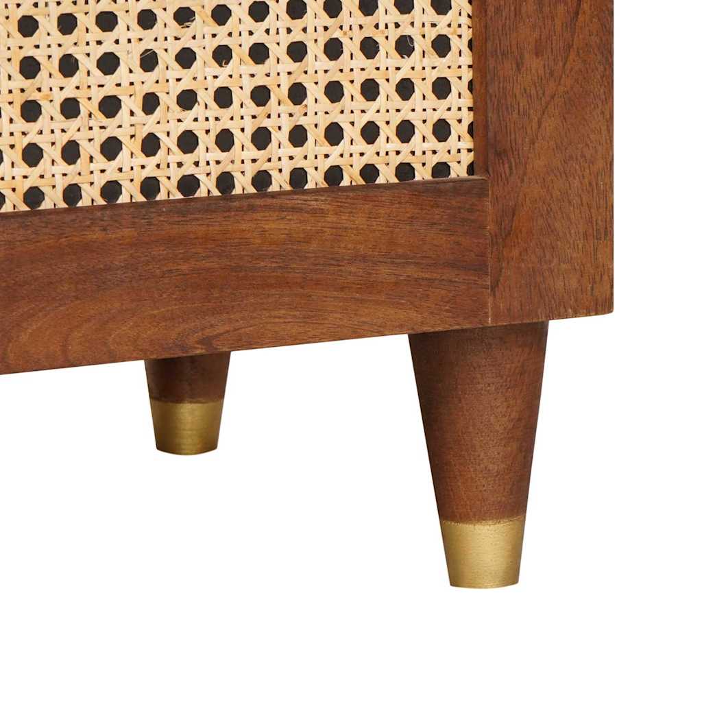 TV-skåp med låda Brun 100 x 33,5 x 46 cm Massivt mangoträ