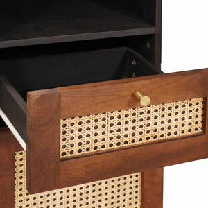 Sideboard med låda Brun 38 x 33,5 x 160 cm Massivt mangoträ