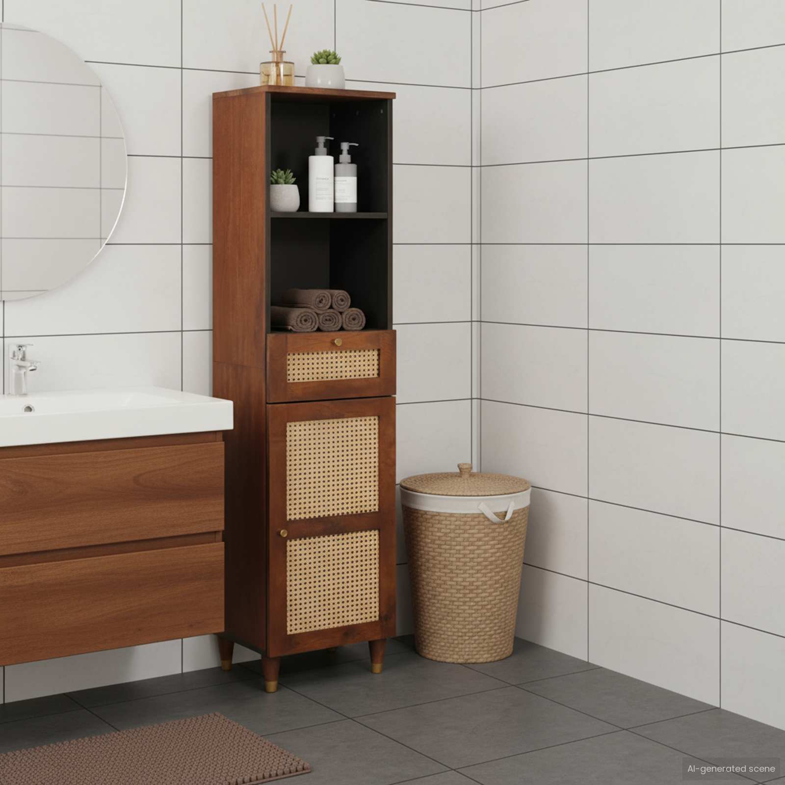 Sideboard med låda Brun 38 x 33,5 x 160 cm Massivt mangoträ