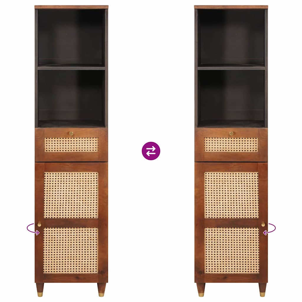 Sideboard med låda Brun 38 x 33,5 x 160 cm Massivt mangoträ