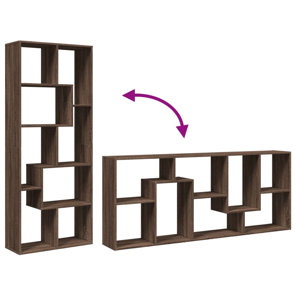 Bokhylla/Rumsavdelare brun ek 67x25x161,5 cm konstruerat trä