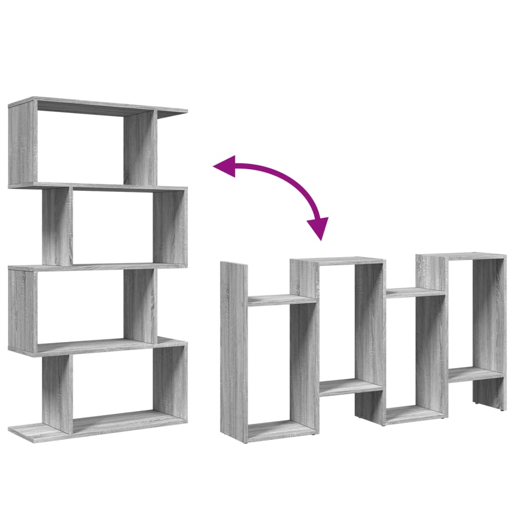 Bokhylla/Rumsavdelare 4 hyllplan 70x24x129 cm konstruerat trä