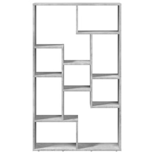 Bokhylla betonggrå 72x20x120 cm konstruerat trä