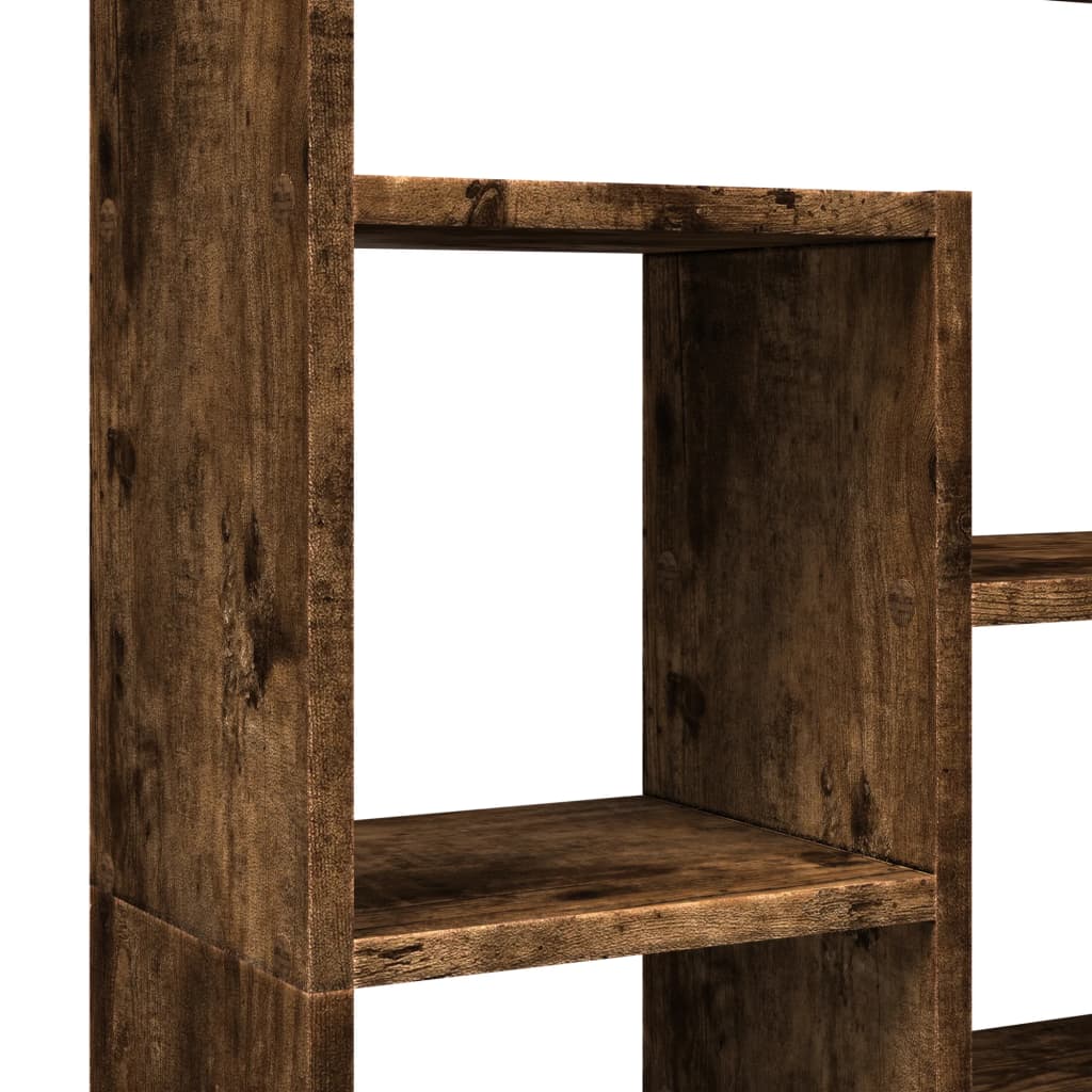 Bokhylla rökfärgad ek 72x20x120 cm konstruerat trä