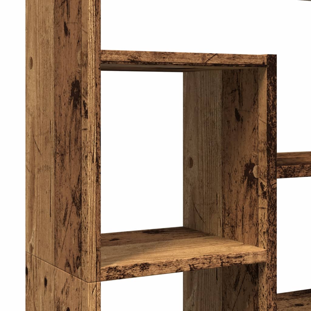 Bokhylla åldrat trä 72x20x120 cm konstruerat trä