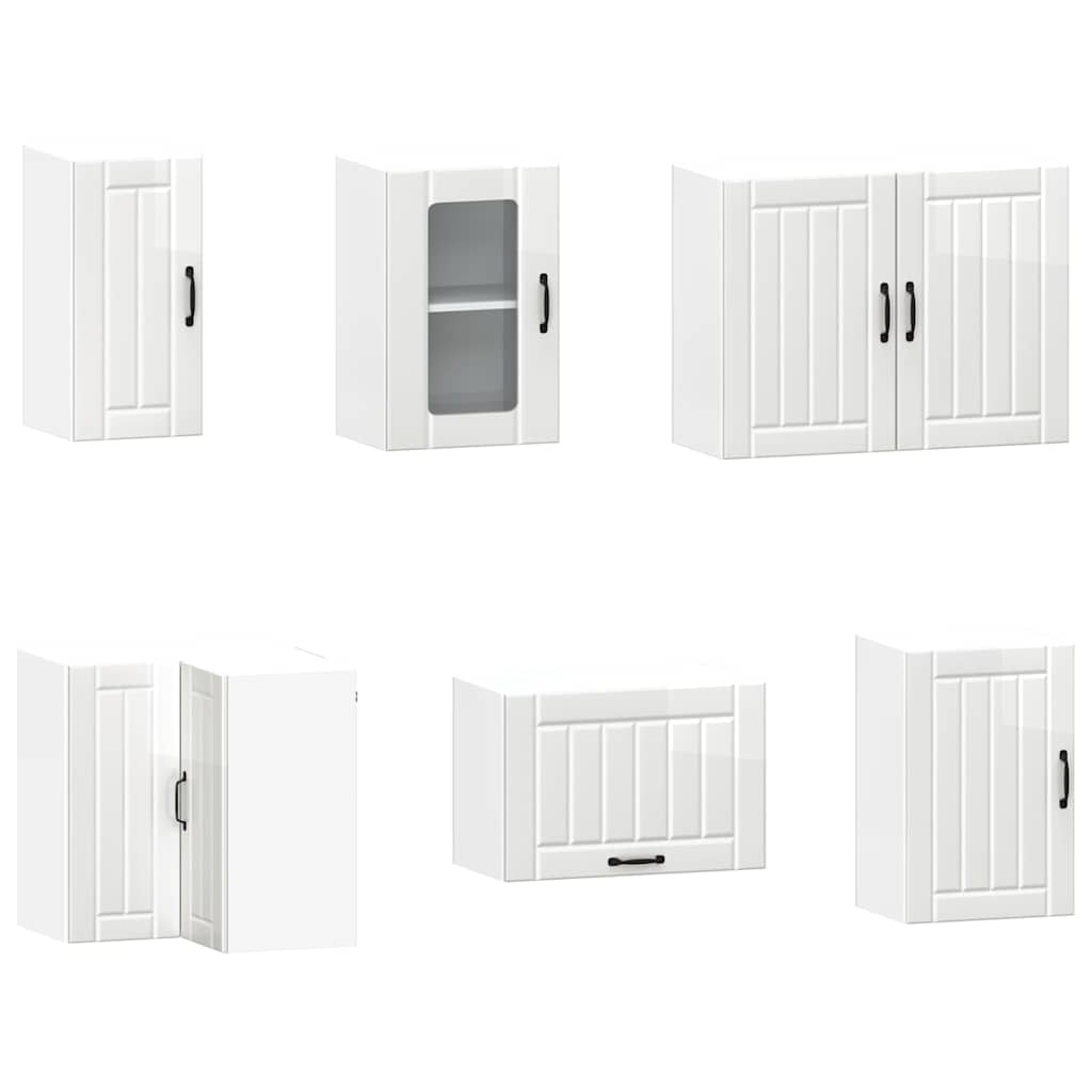 Köksskåpsset Kalmar 11 delar högglans vit konstruerat trä