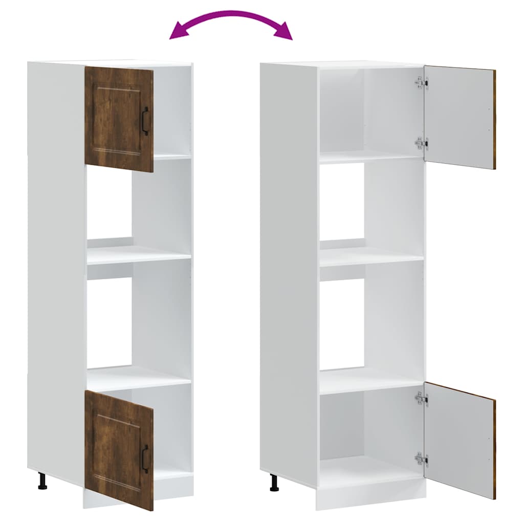 Ugnsskåp 2 st Kalmar rökfärgad ek konstruerat trä