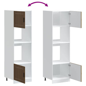 Ugnsskåp 2 st Porto brun ek konstruerat trä