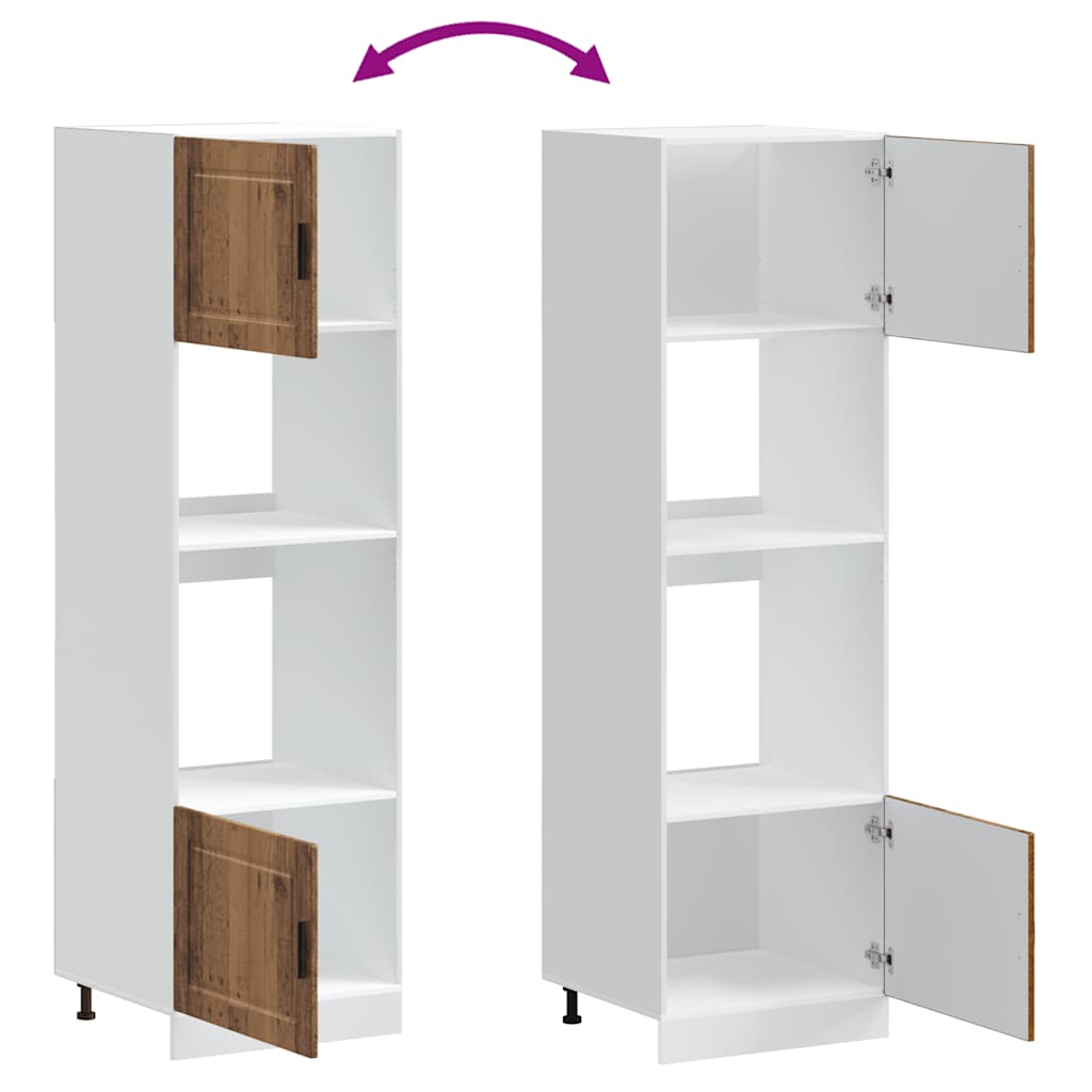 Ugnsskåp 2 st Porto åldrat trä konstruerat trä