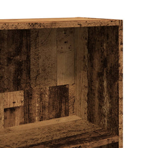 Bokhylla åldrat trä 40x24x143 cm konstruerat trä