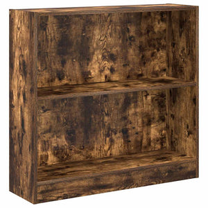 Bokhylla rökfärgad ek 80x24x76 cm konstruerat trä