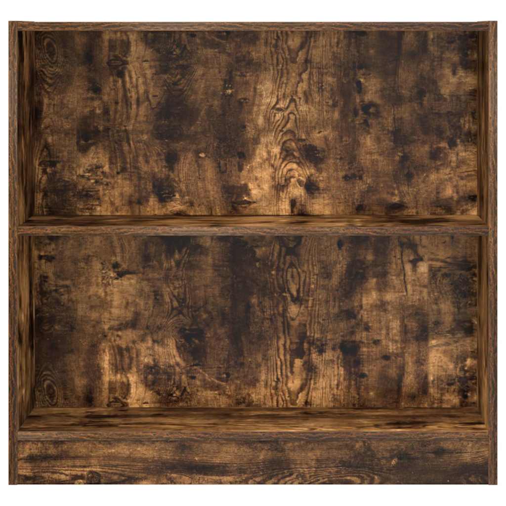 Bokhylla rökfärgad ek 80x24x76 cm konstruerat trä