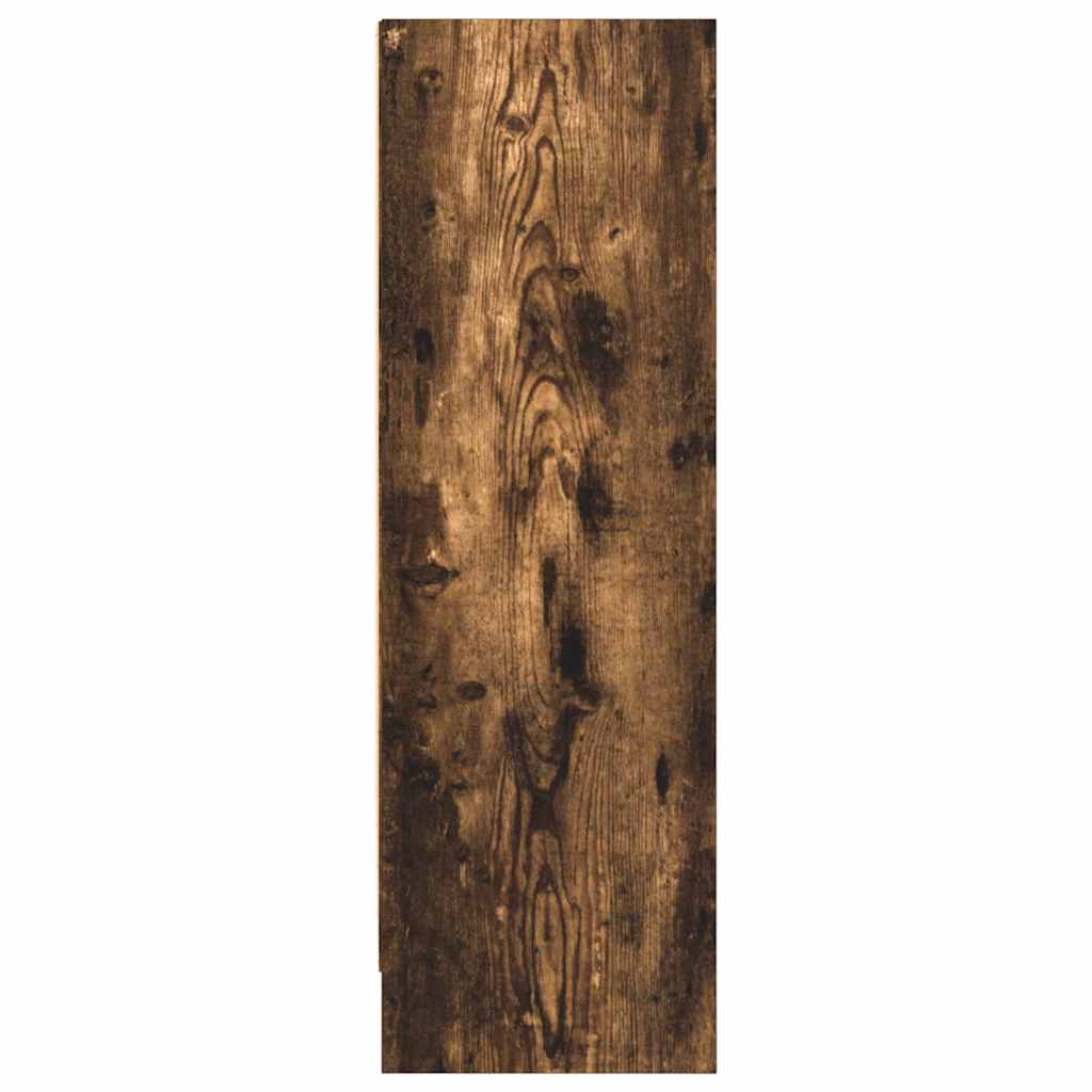 Bokhylla rökfärgad ek 80x24x76 cm konstruerat trä