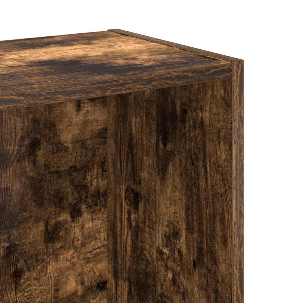 Bokhylla rökfärgad ek 80x24x76 cm konstruerat trä