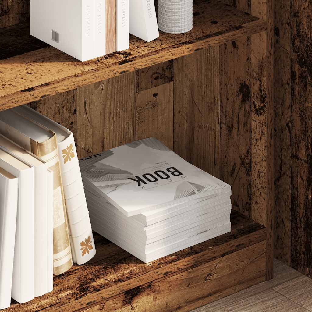 Bokhylla åldrat trä 80x24x76 cm konstruerat trä