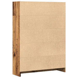 Bokhylla åldrat trä 80x24x109 cm konstruerat trä