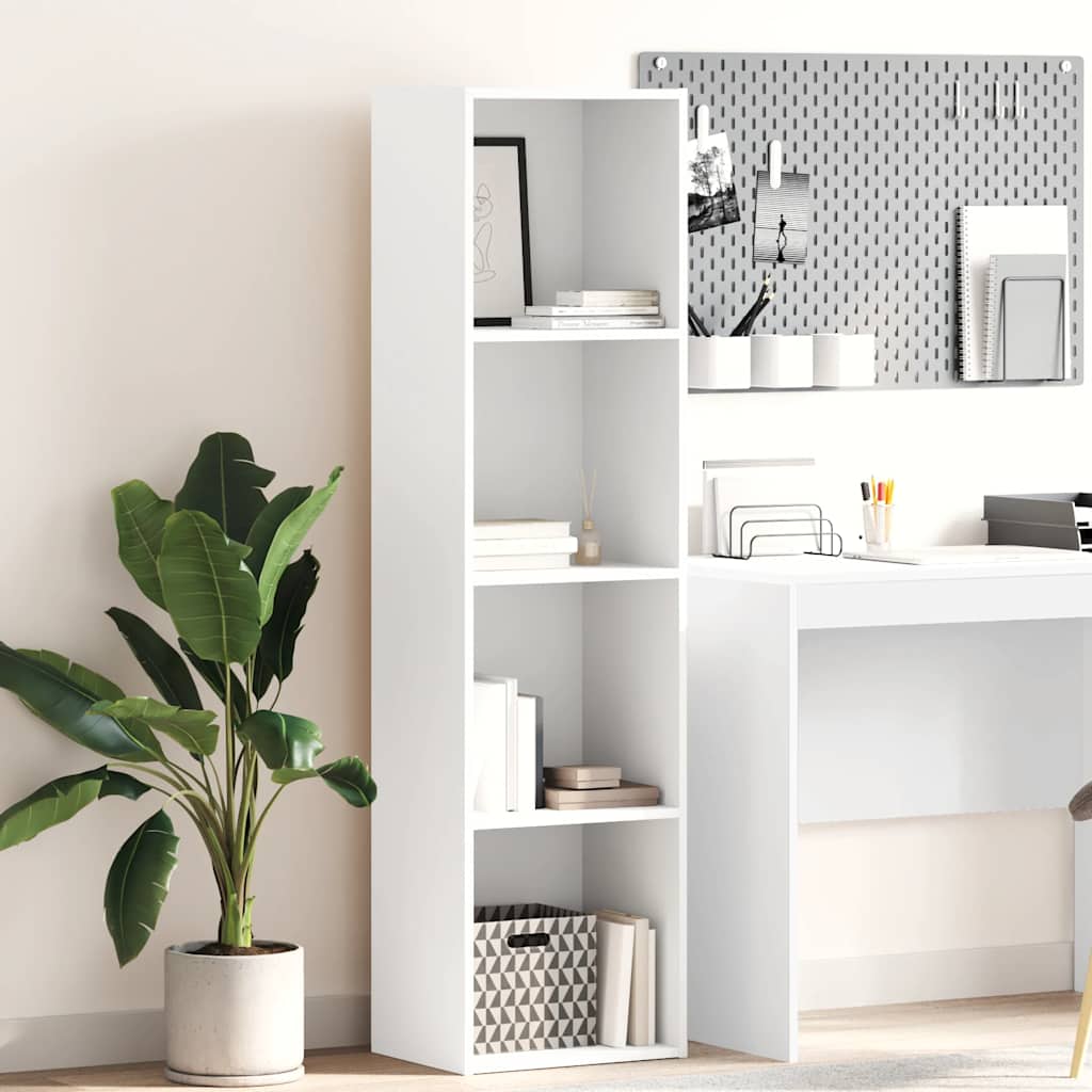 Bokhylla vit 40x30x152 cm konstruerat trä