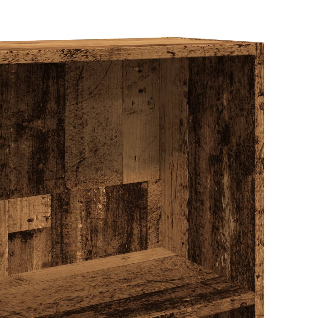 Bokhylla åldrat trä 80x30x152 cm konstruerat trä