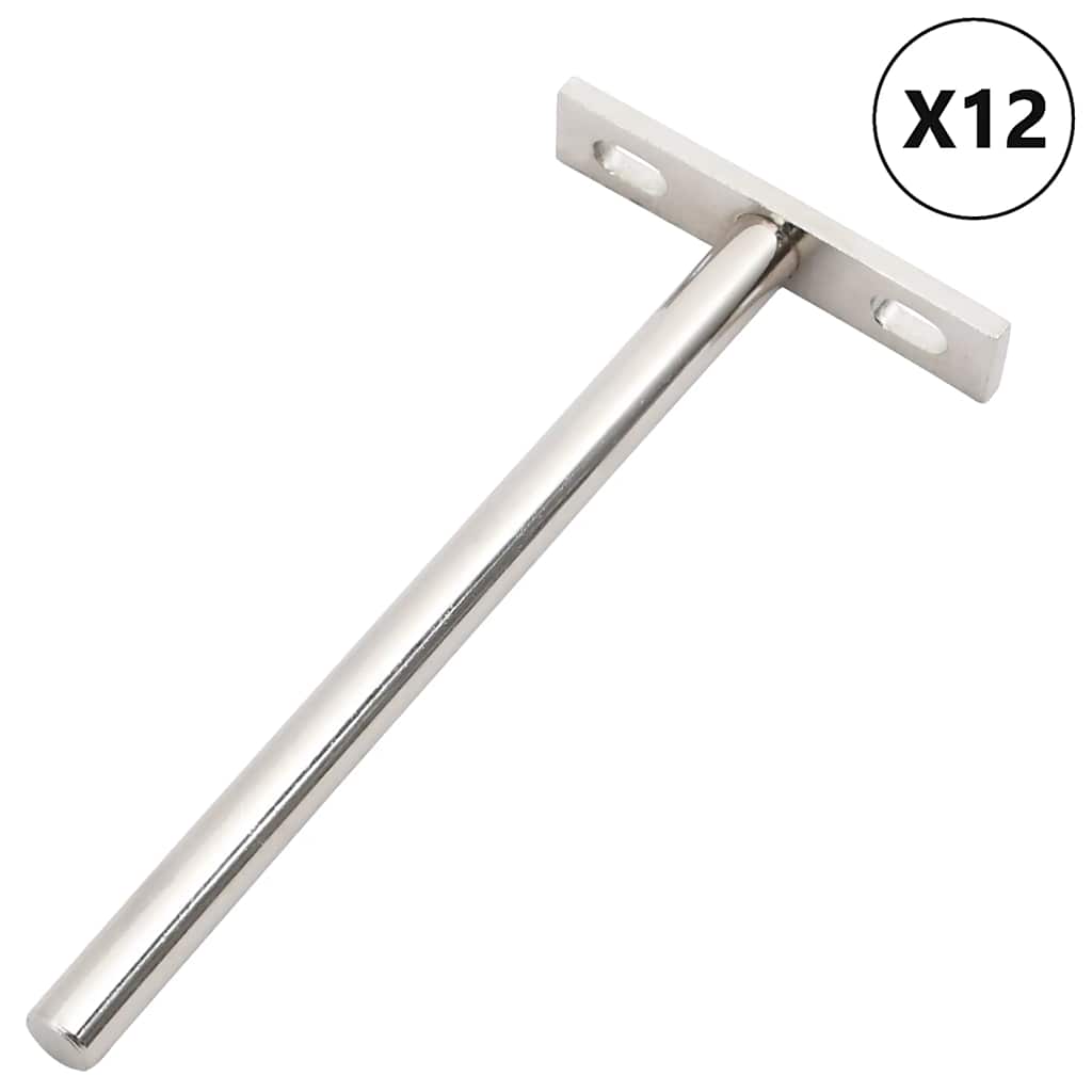 Konsoler för flytande hyllplan 12st osynlig Ø10x150 mm kolstål