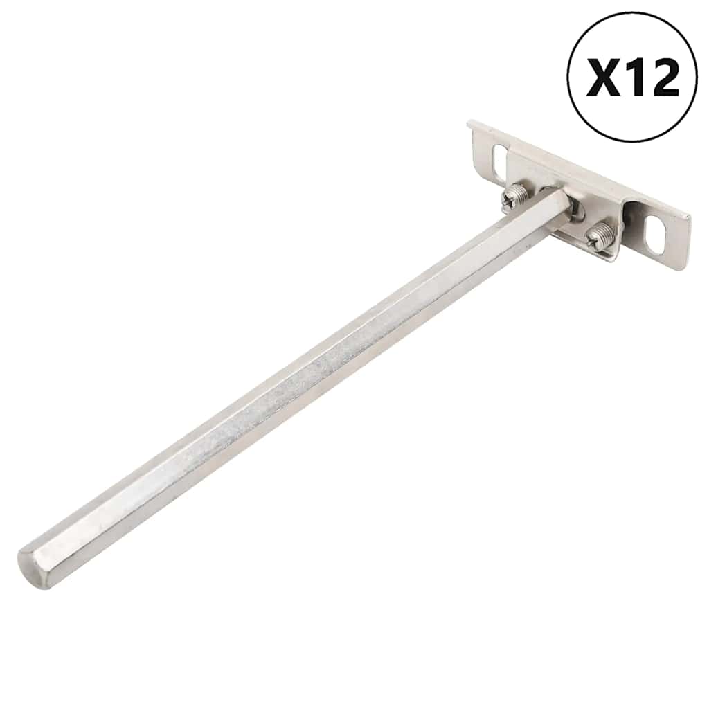 Konsoler för flytande hyllplan 12st osynlig Ø12x200 mm kolstål