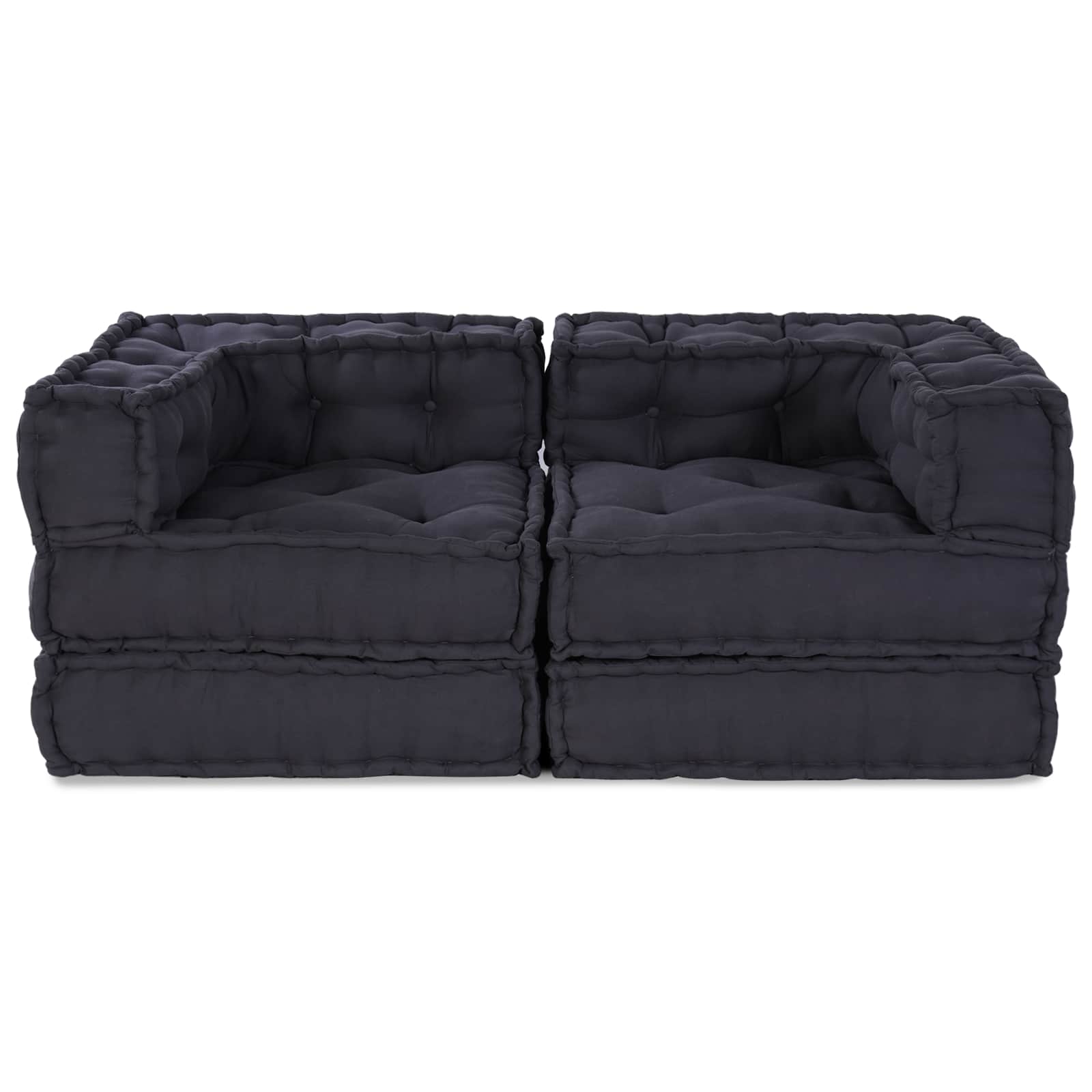 Modulsofa enhet 2 pcs Antracit 140 x 70 x 56 cm Tyg