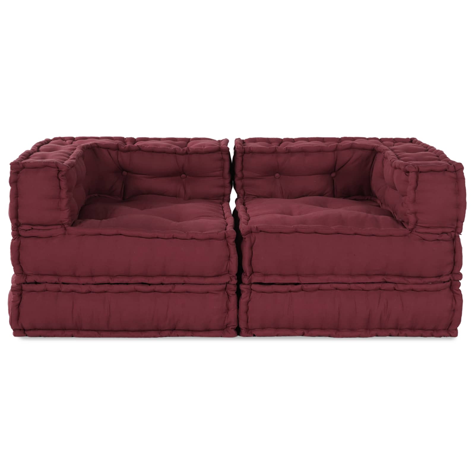Modulär soffa 2 pcs Bordeaux 140 x 70 x 56 cm tyg