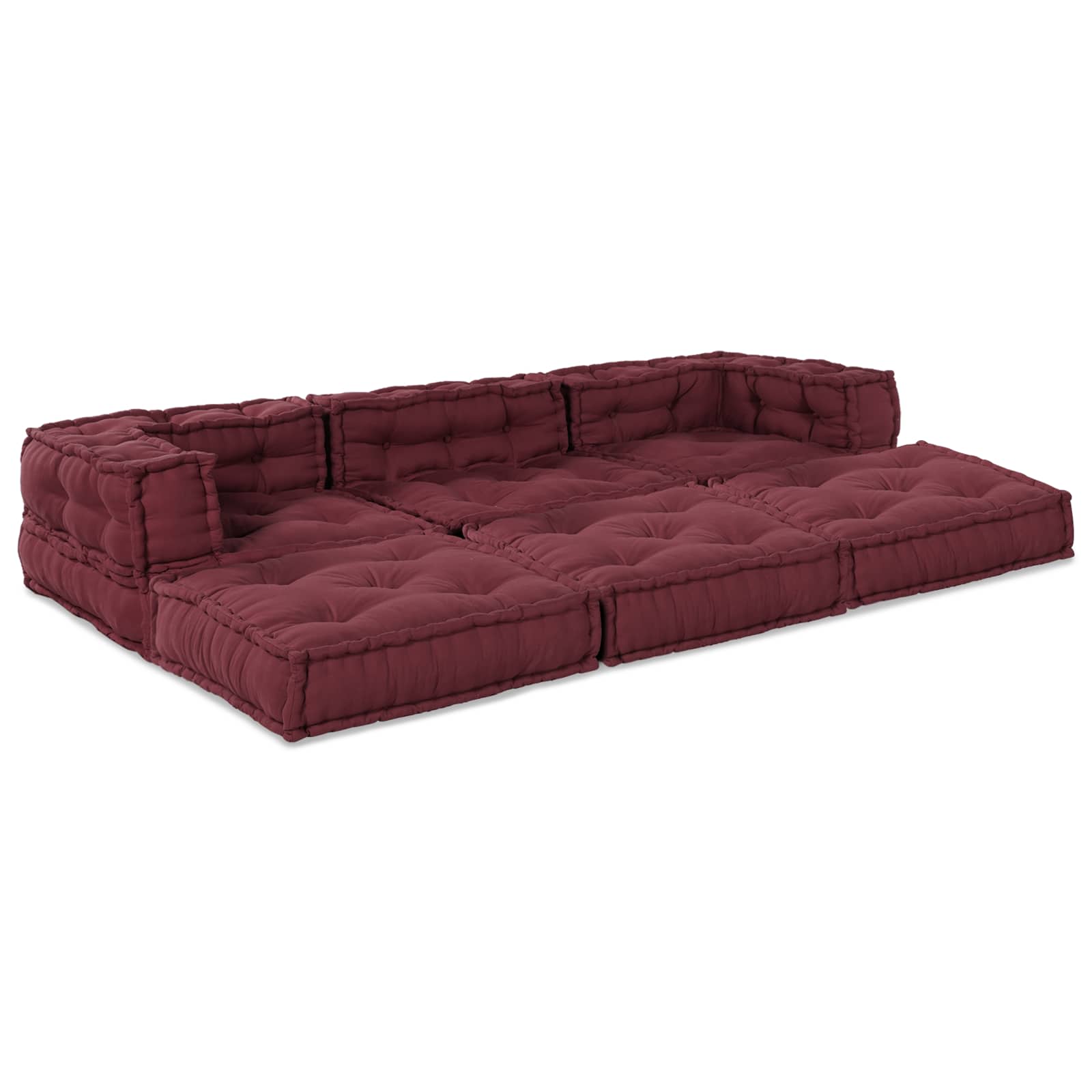 Modulär soffa 3 pcs Bordeaux tyg