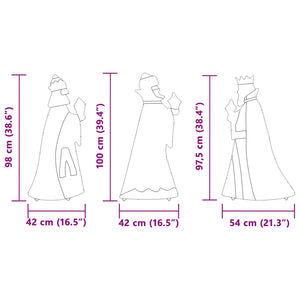 Julbelysning 3 pcs Varmvit 105 cm tyg