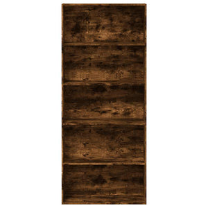 Bokhylla rökfärgad ek 80x30x189 cm konstruerat trä