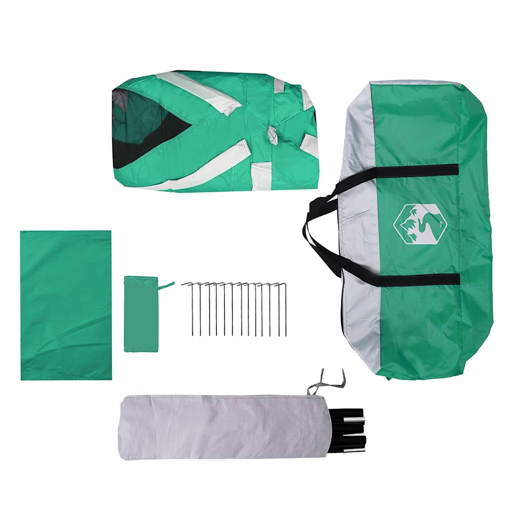 Pooltält med avtagbara gylf- och nätväggar havsgrönt 670x590 cm