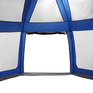 Pooltält med avtagbara gylf- och nätväggar azurblå 510x510 cm