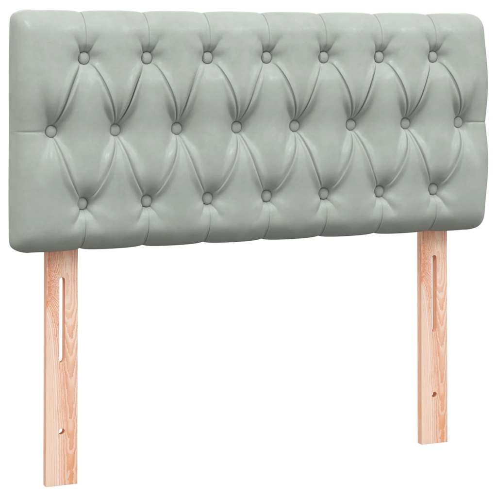 Ramsäng med madrass ljusgrå 80x210 cm sammet