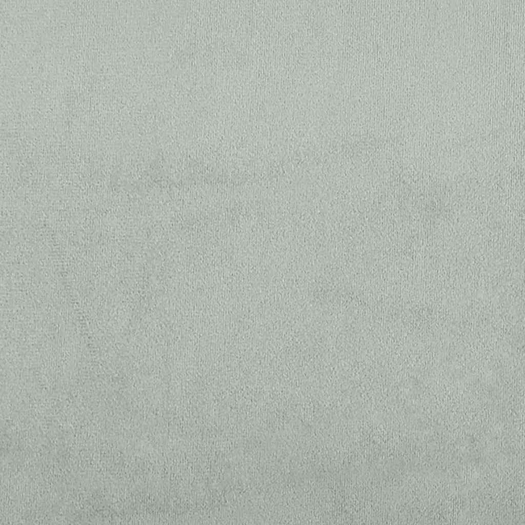 Ramsäng med madrass ljusgrå 140x210 cm sammet