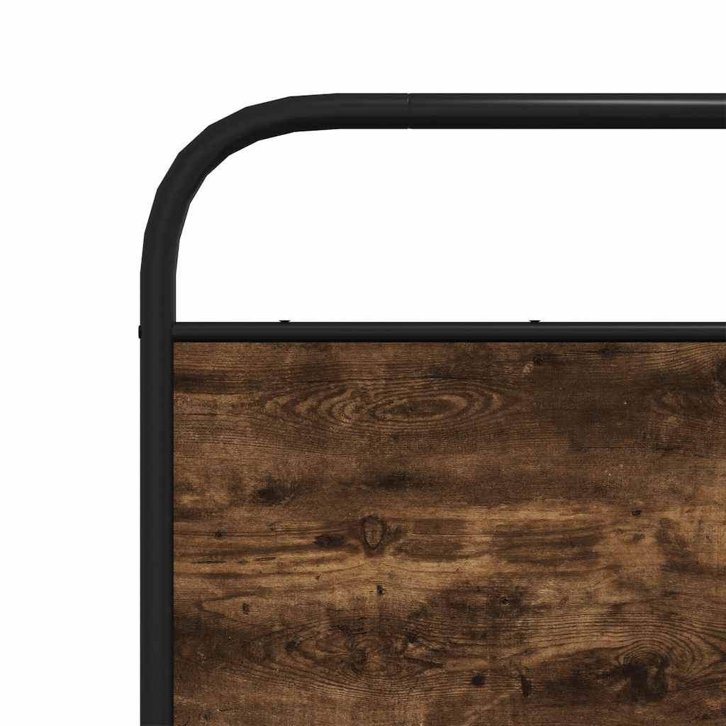 Sängram utan madrass metall rökfärgad ek 180x200 cm