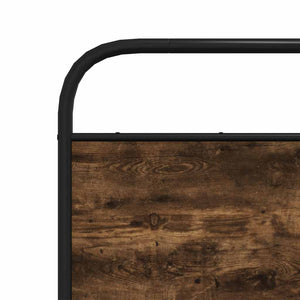 Sängram utan madrass metall rökfärgad ek 180x200 cm