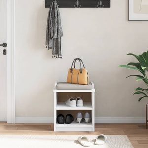 Hallbänk SANDNES vit 45x40x50 cm massiv trä furu