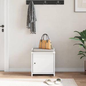 Hallbänk SANDNES vit 45x40x50 cm massiv trä furu