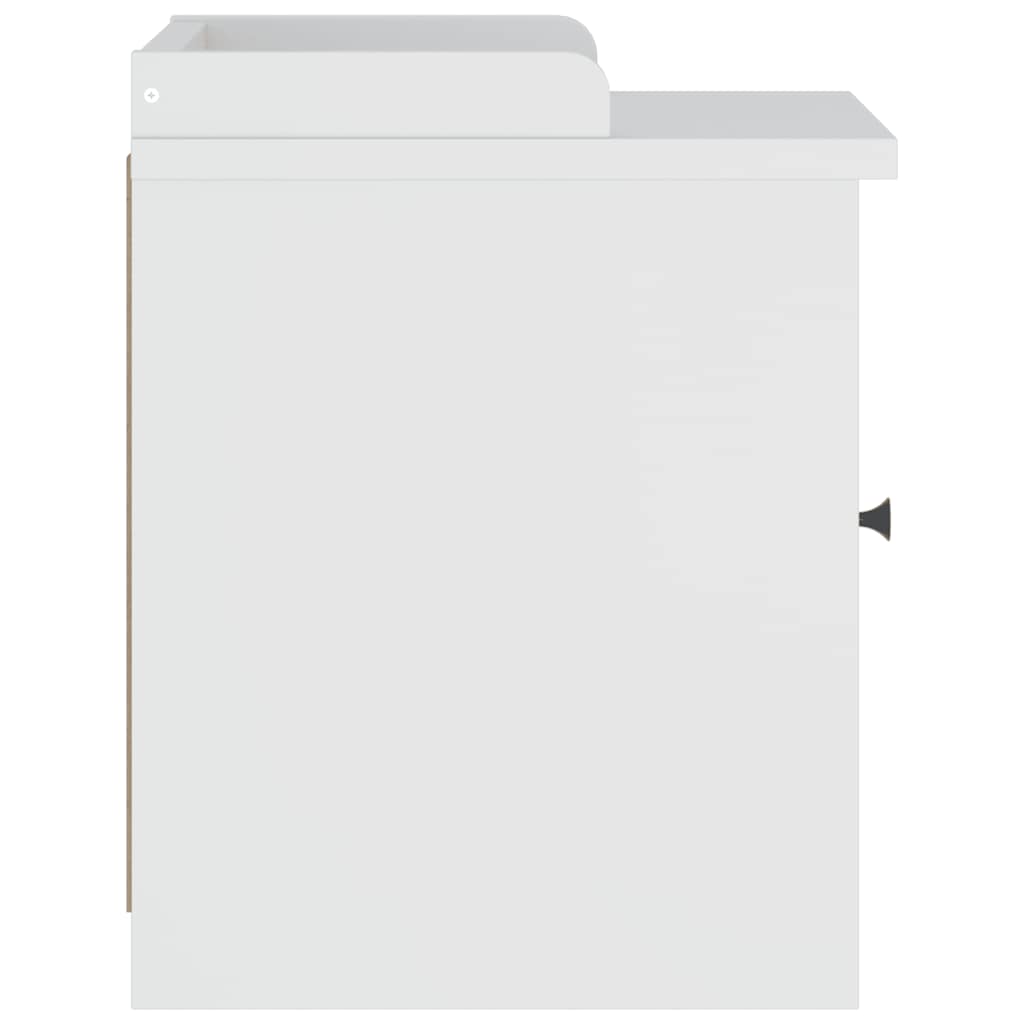 Hallbänk SANDNES vit 45x40x50 cm massiv trä furu