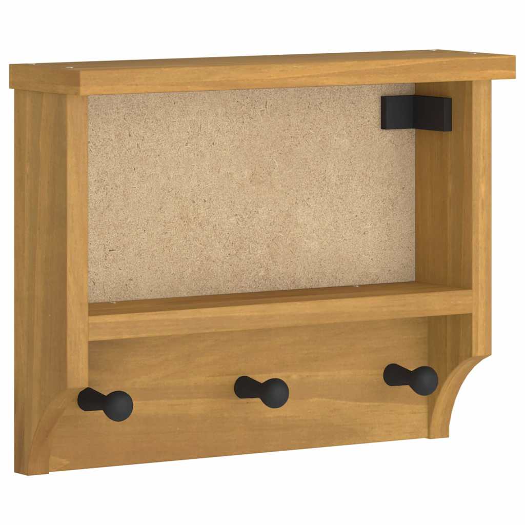 Vägghängd klädhängare SANDNES 45x12x35 cm massiv trä furu