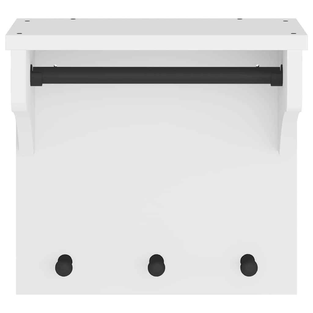 Vägghängd klädhängare SANDNES vit 43x30x42 cm massiv trä furu